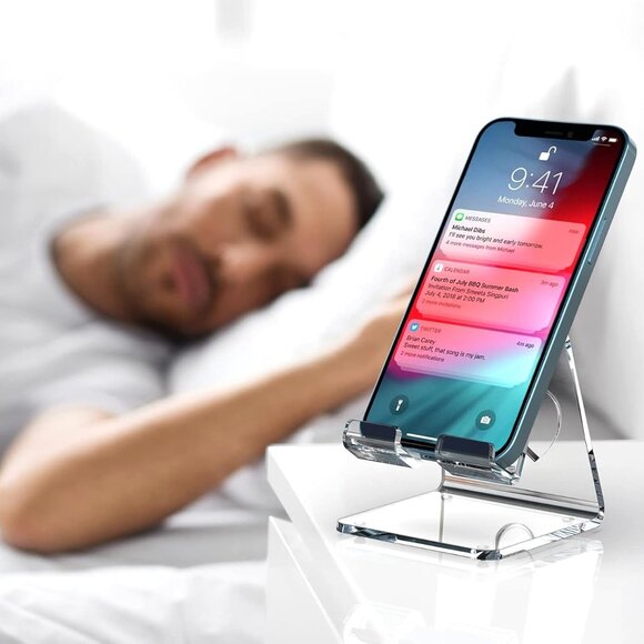 Acrylic Cell Phone Stand, Portable Phone Holder, Clear Phone Stand for Desk, Com - Picture 7 of 7